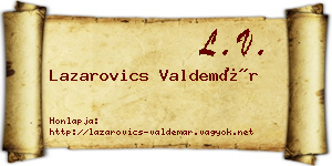 Lazarovics Valdemár névjegykártya